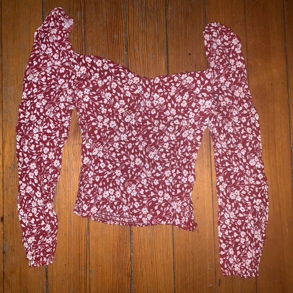 Reformation Floral Blouse - Red and White - Picture 5 of 8